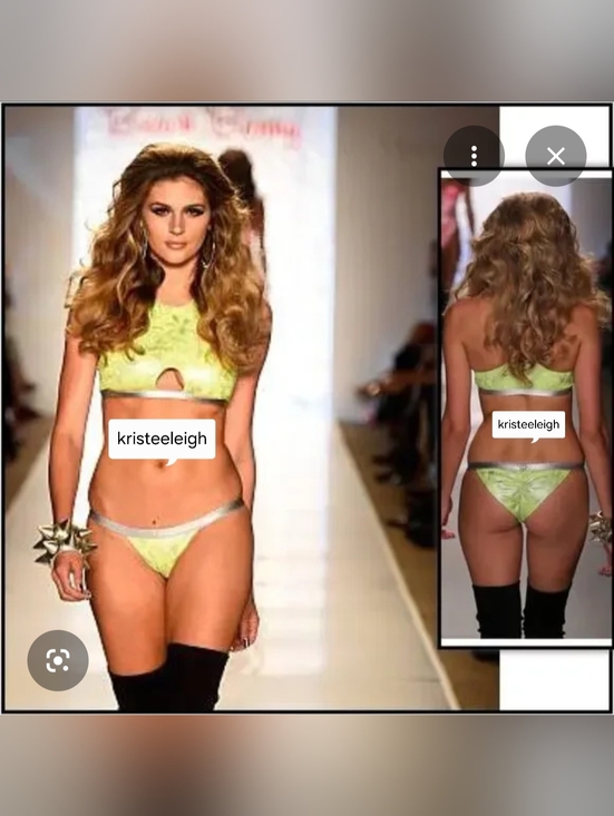Beach Bunny Other - Nwt Beach Bunny Neon Galaxy Yellow Silver Metallic Bikini L